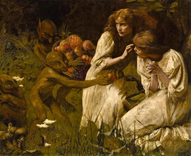 The Goblin Market, by Hilda Koe, 1895