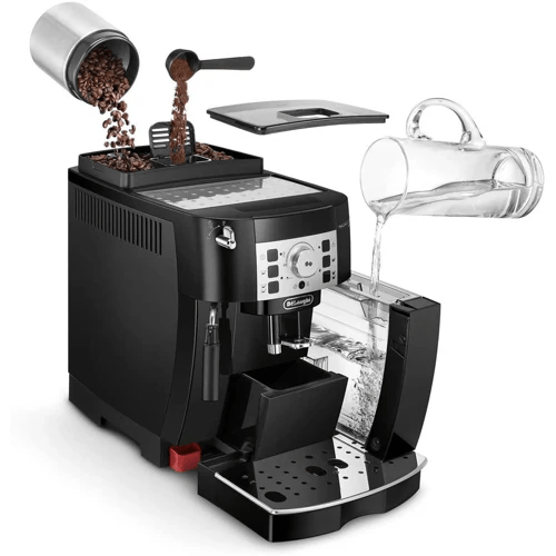 Filling beans and water tank in the De’Longhi Magnifica S